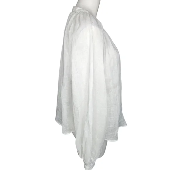 Banana Republic White Balloon Sleeve Peasant Blouse Sz Small Renfair - Picture 5 of 16